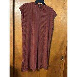 Eileen Fisher Size M Sleeveless Ribbed Knit Dress Chocolate brown